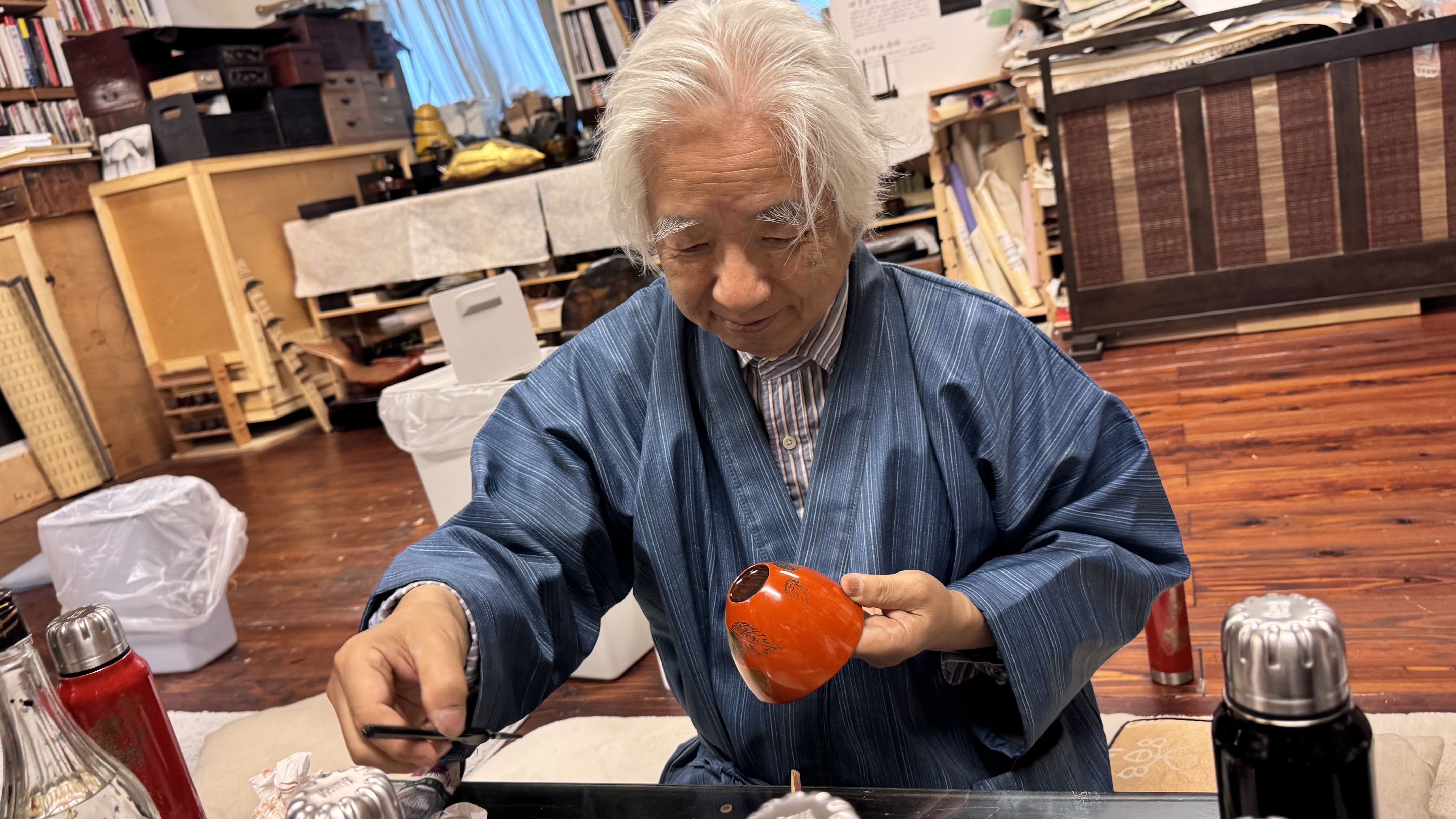 Master Demonstrating Lacquerware